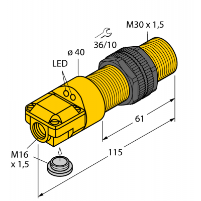 Індуктивний датчик BI10-P30SR-FZ3X2, Turck