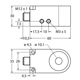 Індуктивний датчик BI10R-W30-DAN6X-H1141, Turck