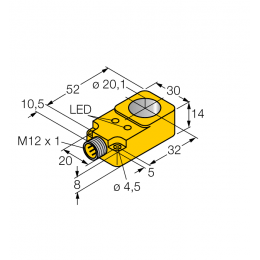 Індуктивний датчик BI20R-Q14-AN6X2-H1141, Turck