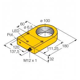 Індуктивний датчик NI100R-S32XL-VP44X-H1141, Turck