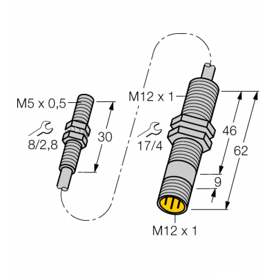 Індуктивний датчик BI1.5-EG05-0.3-M12-SIU-H1141, Turck