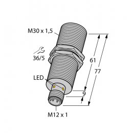 Індуктивний датчик BI10NF-EM30HE-AN6X2-H1141, Turck
