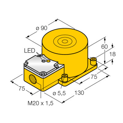 Індуктивний датчик NI100U-K90SR-VP4X2, Turck