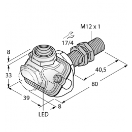 Індуктивний датчик BI4U-EM12WDTC-AP6X, Turck