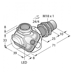 Індуктивний датчик NI10-EM18WDTC-Y1X, Turck