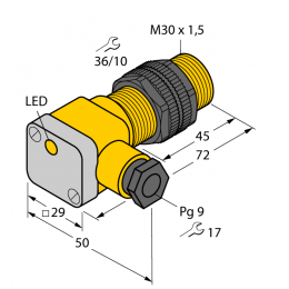 Індуктивний датчик BI10-P30SK-Y1X, Turck
